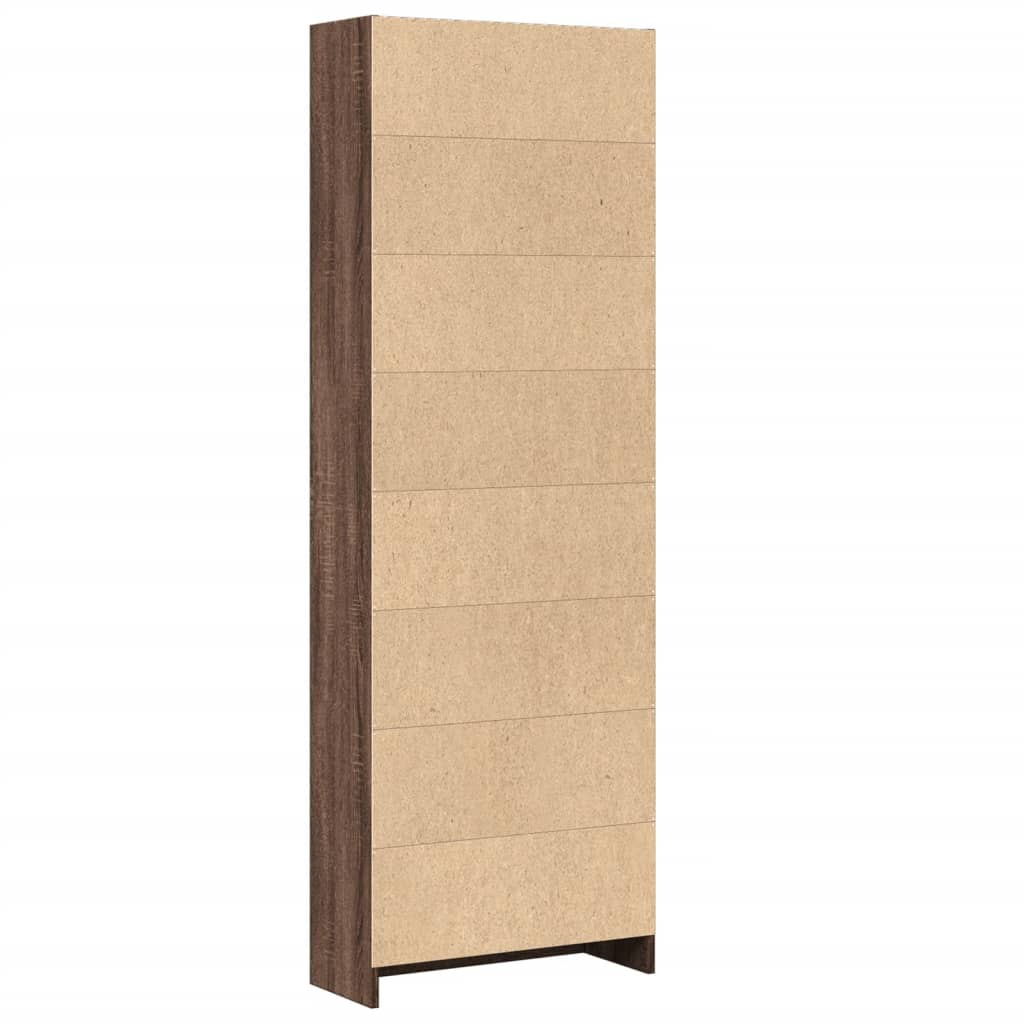 Bokhylle brun eik 60x24x176 cm konstruert tre