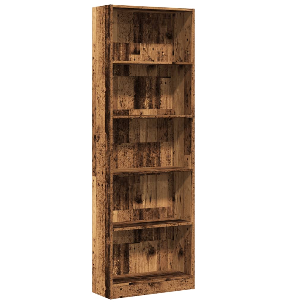 Bokhylle Gammelt Tre 60x24x176 cm