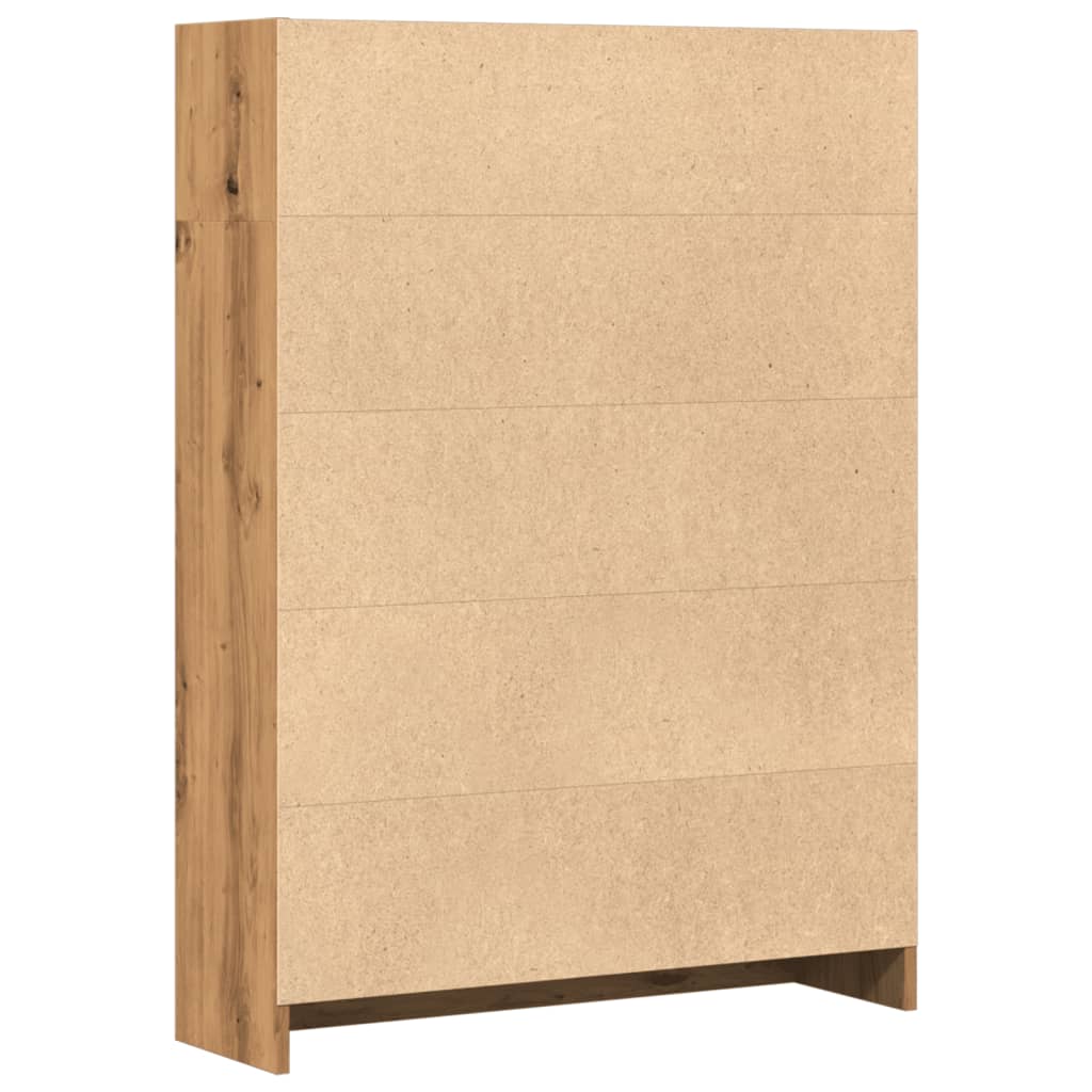 Bokhylle artisan eik 80x24x109 cm konstruert tre