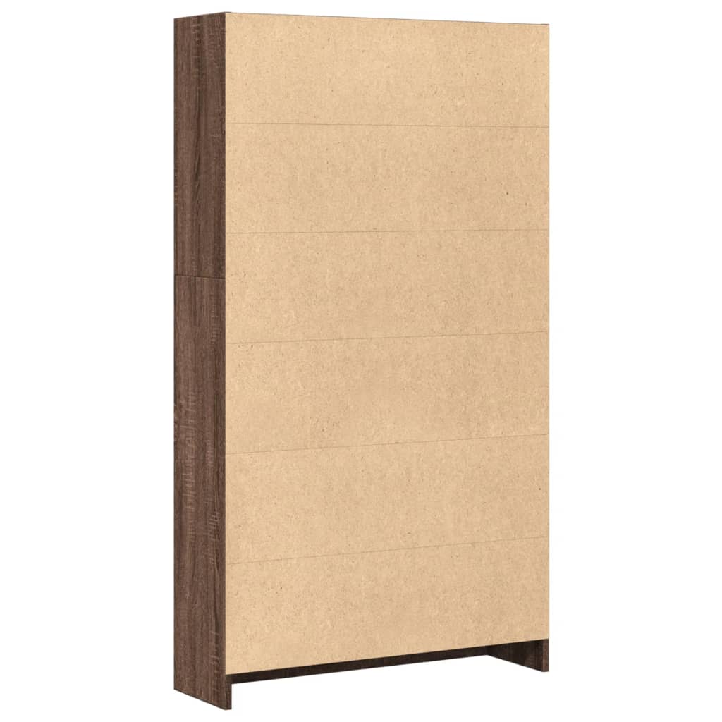 Bokhylle brun eik 80x24x143 cm konstruert tre