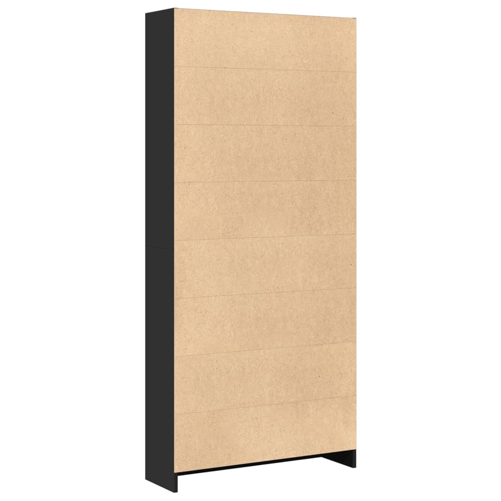 Bokhylle Svart 80x24x176 cm