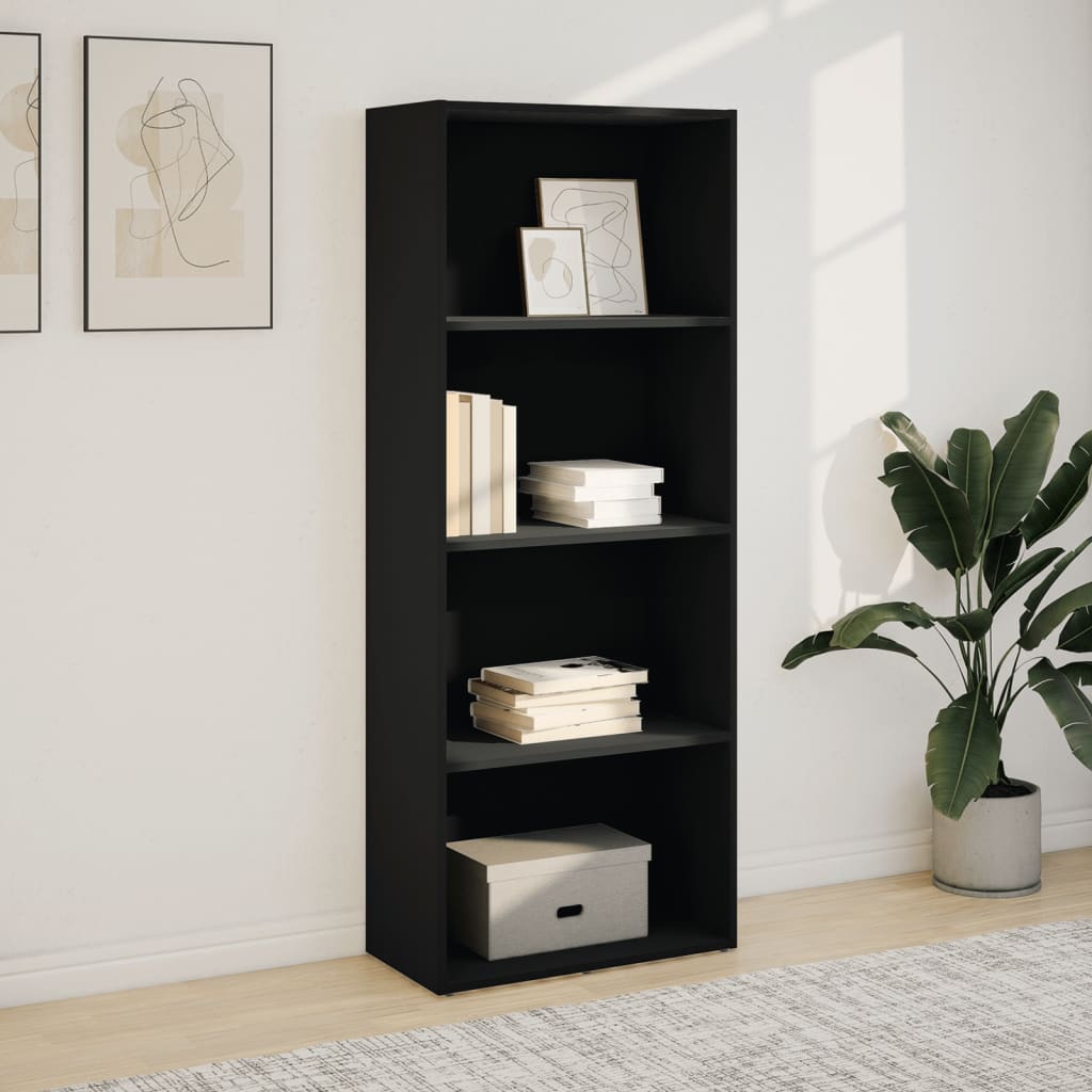 Bokhylle Svart 60x30x152 cm