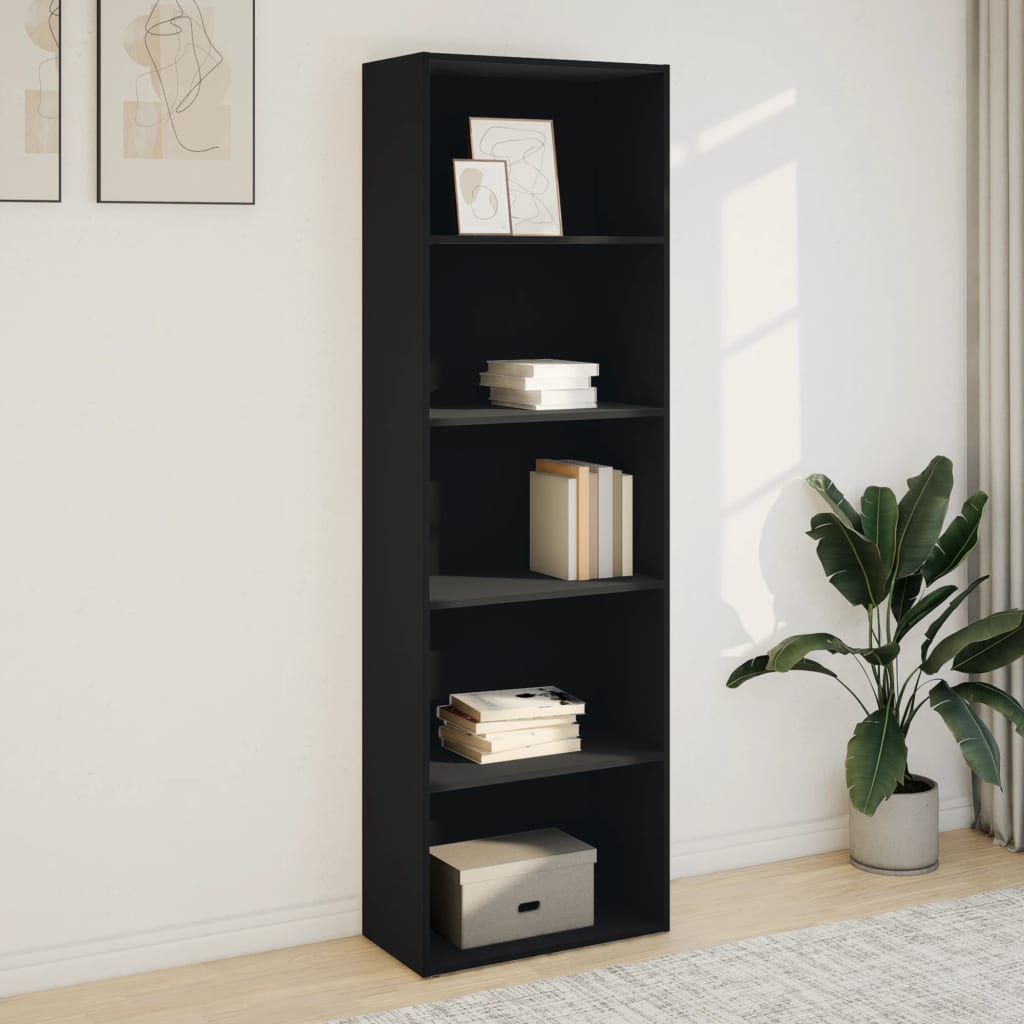 Bokhylle Svart 60x30x189 cm