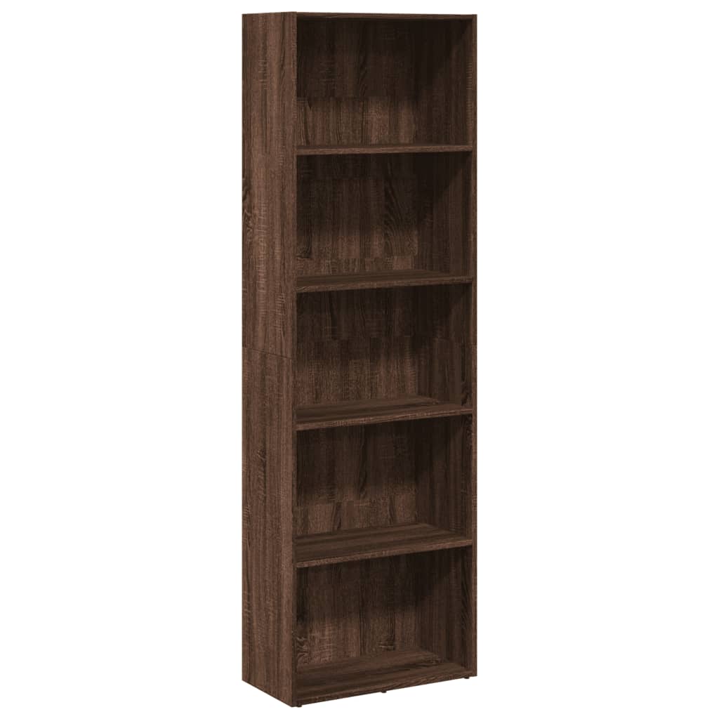 Bokhylle brun eik 60x30x189 cm konstruert tre