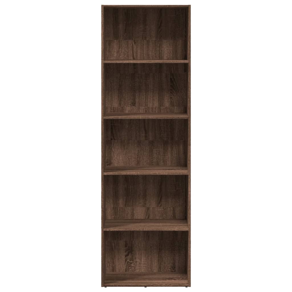 Bokhylle brun eik 60x30x189 cm konstruert tre