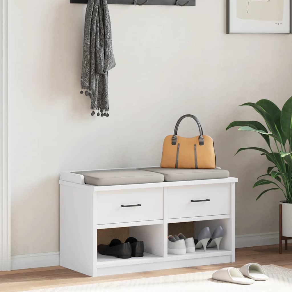 Sittebenk Gangbenk SANDNES Hvit 87x40x50 cm heltre furu