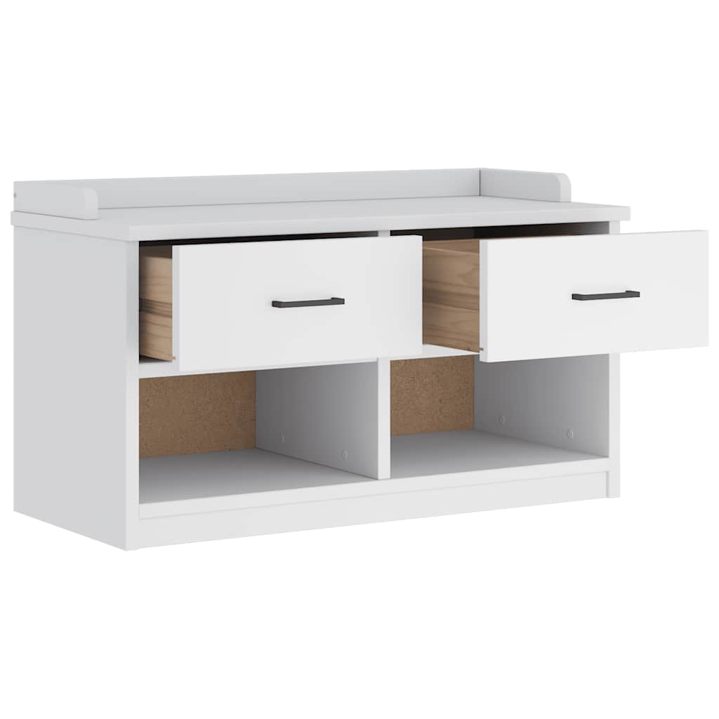 Sittebenk Gangbenk SANDNES Hvit 87x40x50 cm heltre furu