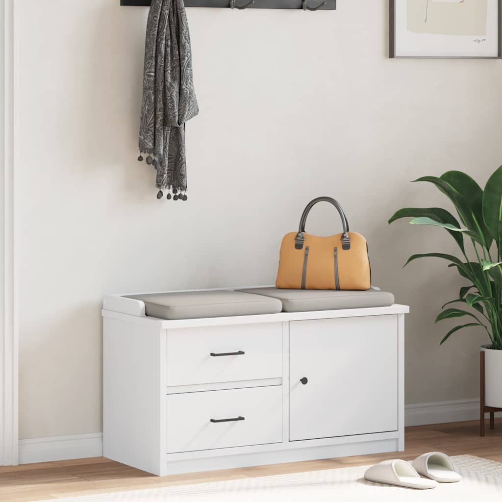 Sittebenk Gangbenk SANDNES Hvit 87x40x50 cm heltre furu