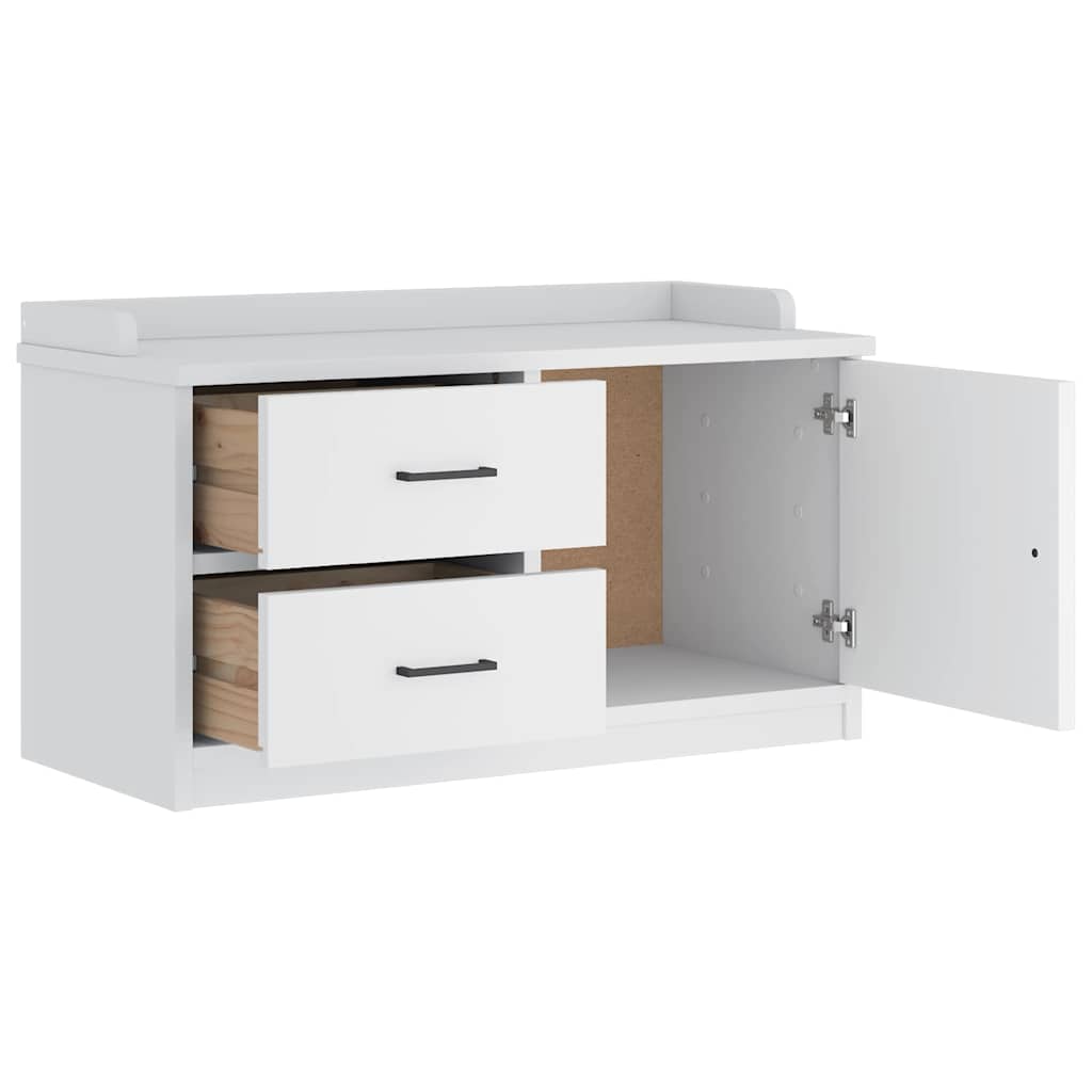Sittebenk Gangbenk SANDNES Hvit 87x40x50 cm heltre furu