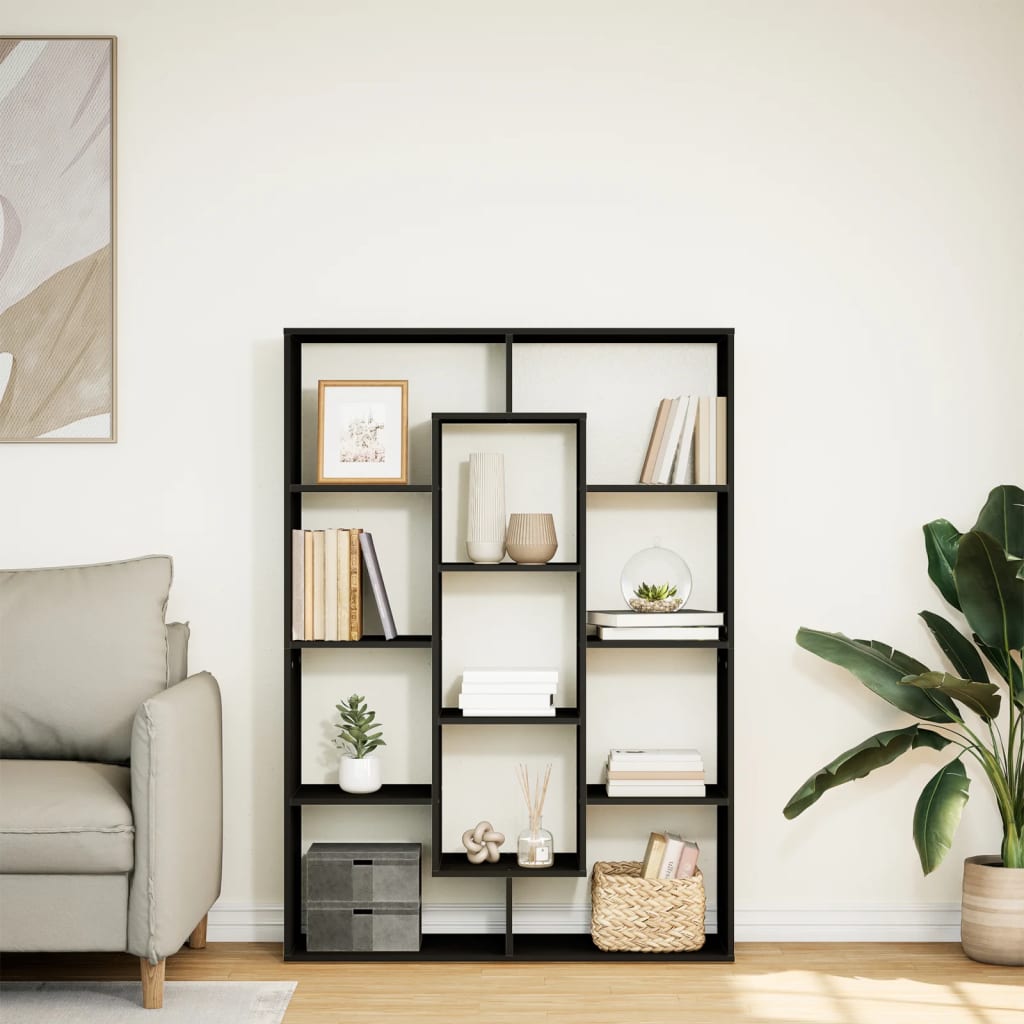 Bokhylle Svart 102x29x143 cm