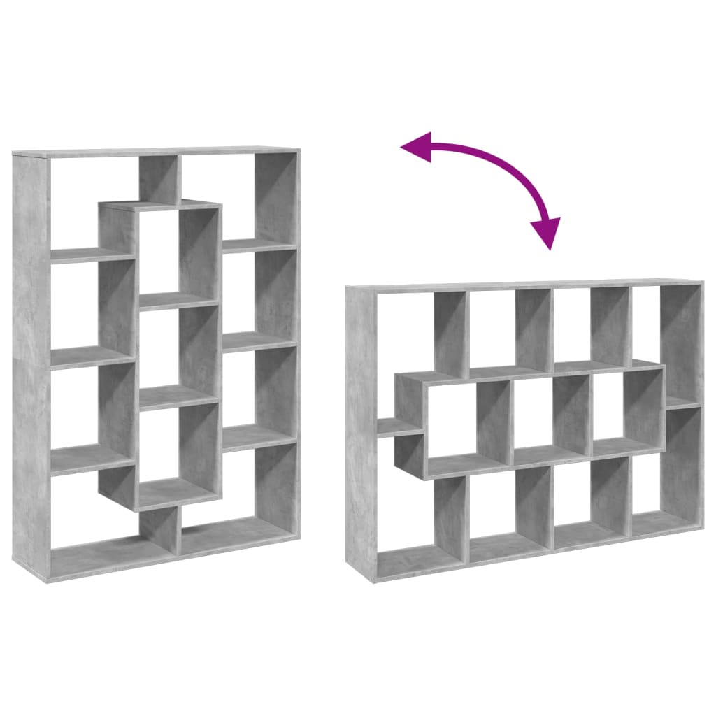 Bokhylle Betonggrå 102x29x143 cm