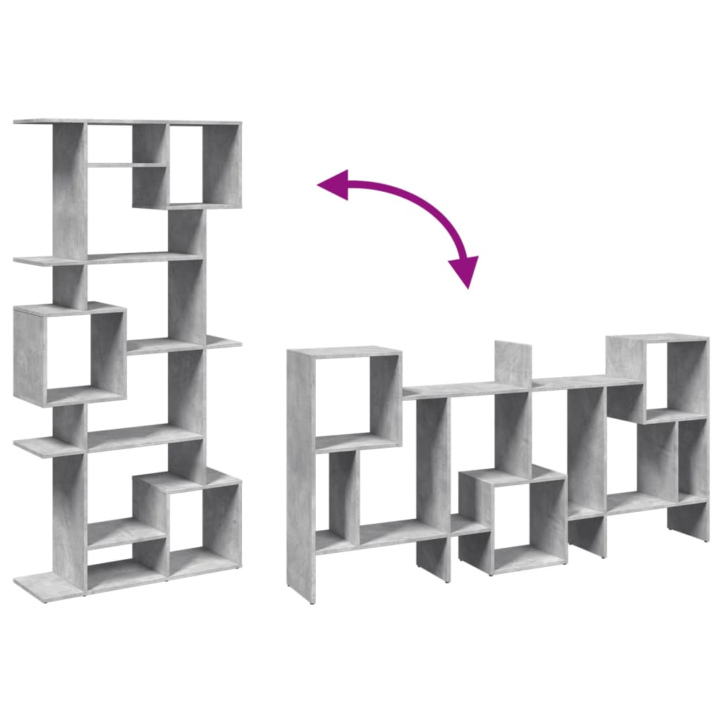 Bokhylle Betonggrå 92x29x188 cm