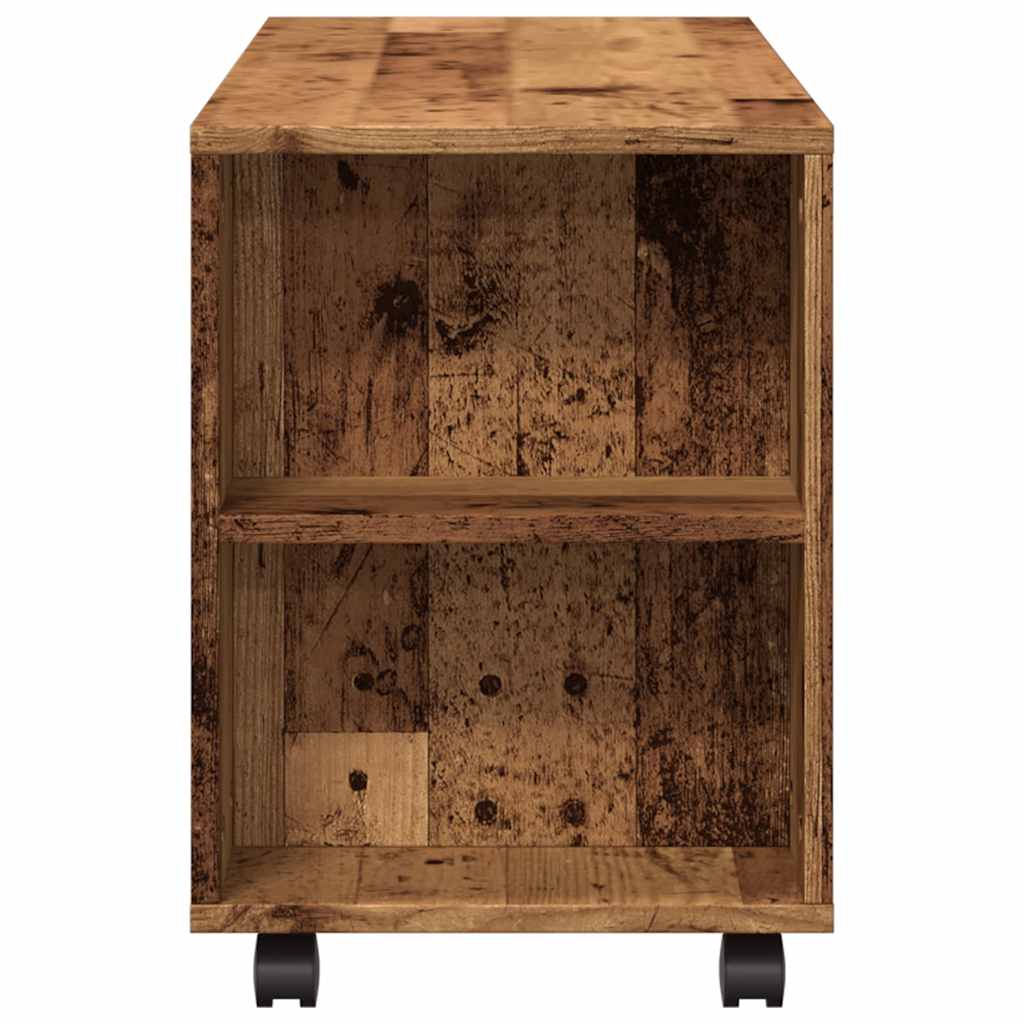 TV-Møbel Gammelt Tre TV-benk med hjul 102x34,5x43 cm