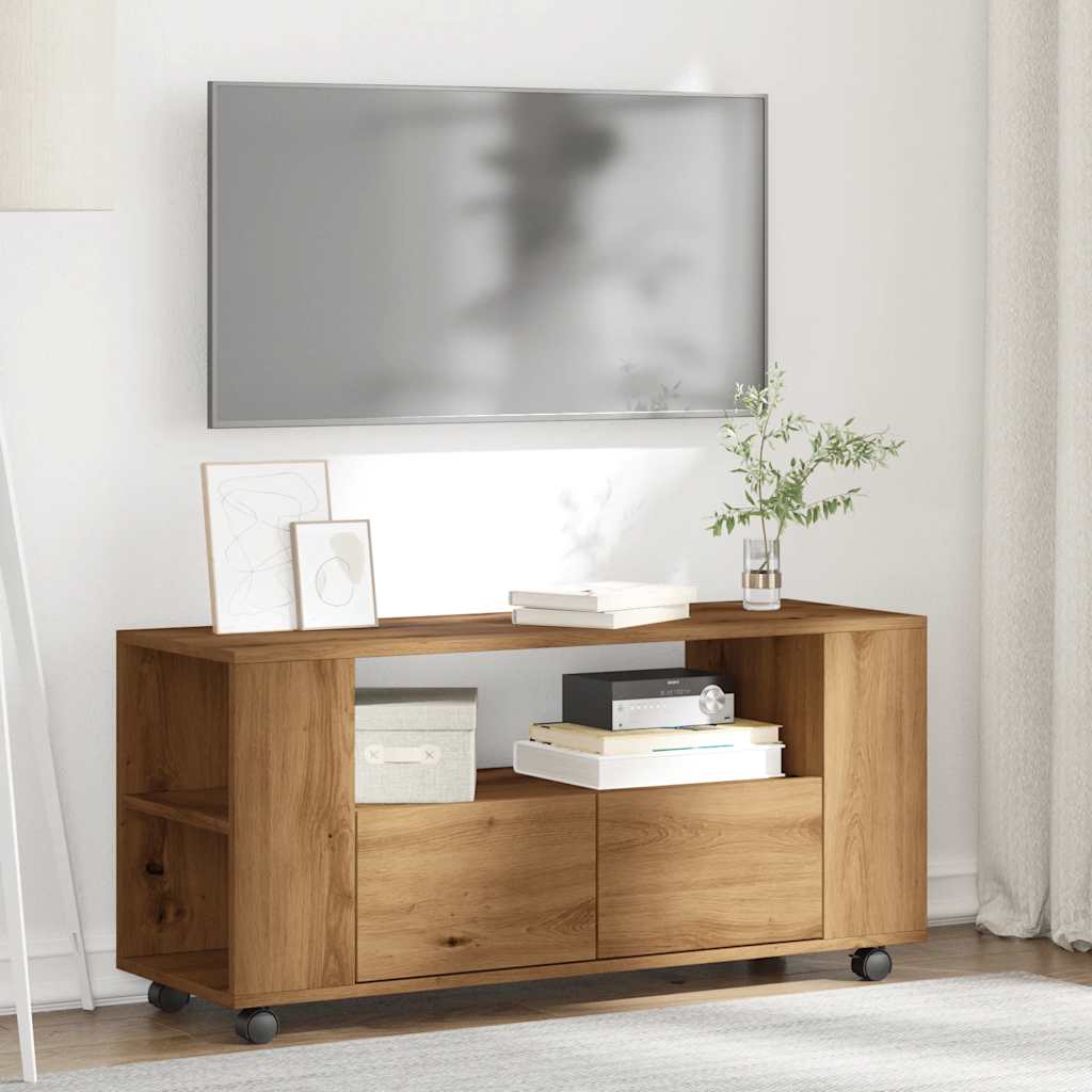 TV-Møbel Artisan Eik TV-benk med hjul 102x34,5x43 cm