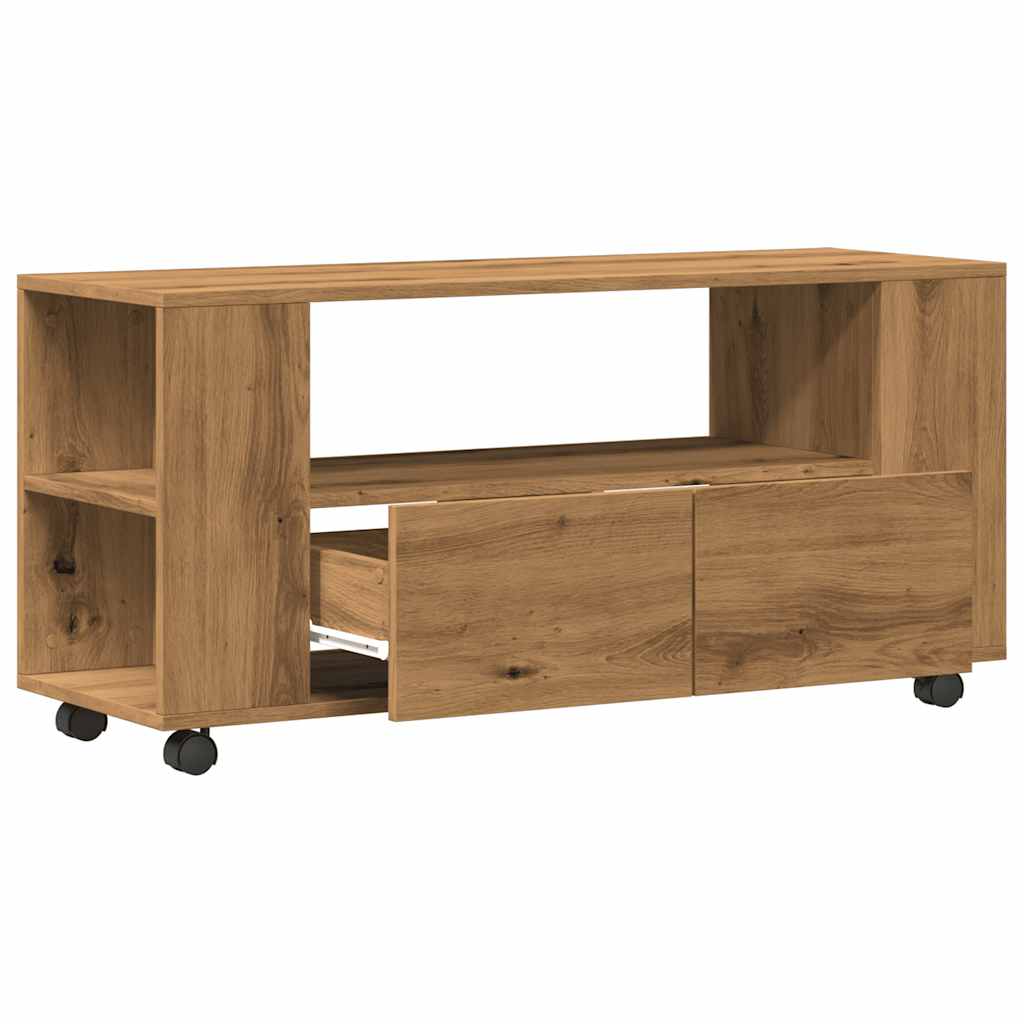 TV-Møbel Artisan Eik TV-benk med hjul 102x34,5x43 cm