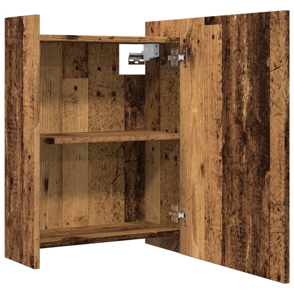 Baderomsspeil Speilskap til baderom Gammelt Tre 62,5x20,5x64cm