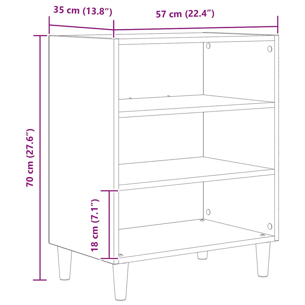 Skjenk artisan eik 57x35x75 cm konstruert tre