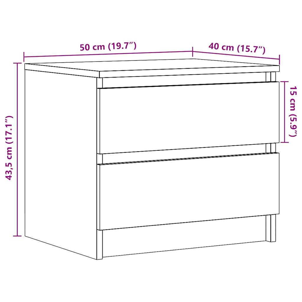 Nattbord Sengbord Gammelt Tre 50x40x43.5 cm