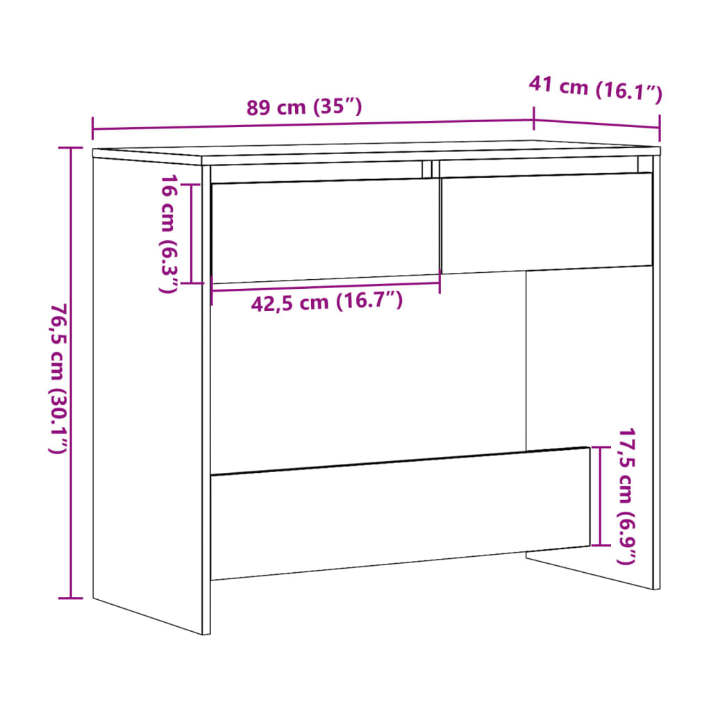Avlastningsbord konsollbord Artisan Eik 89x41x76,5 cm