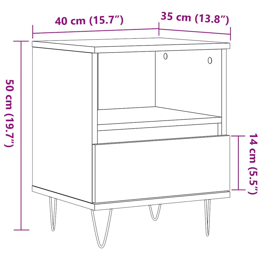Nattbord Sengbord Artisan Eik 40x35x50 cm