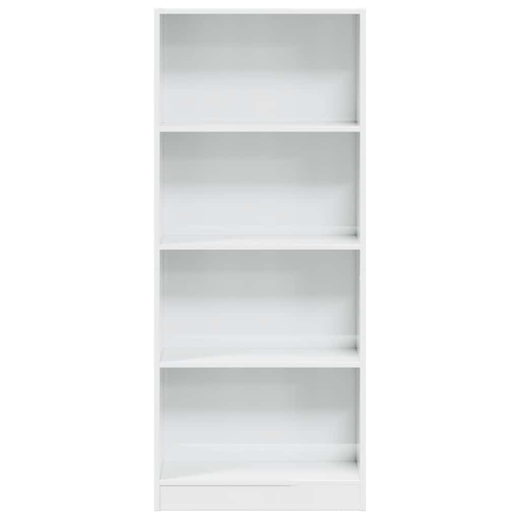 Bokhylle Høyglans Hvit 60x24x143 cm