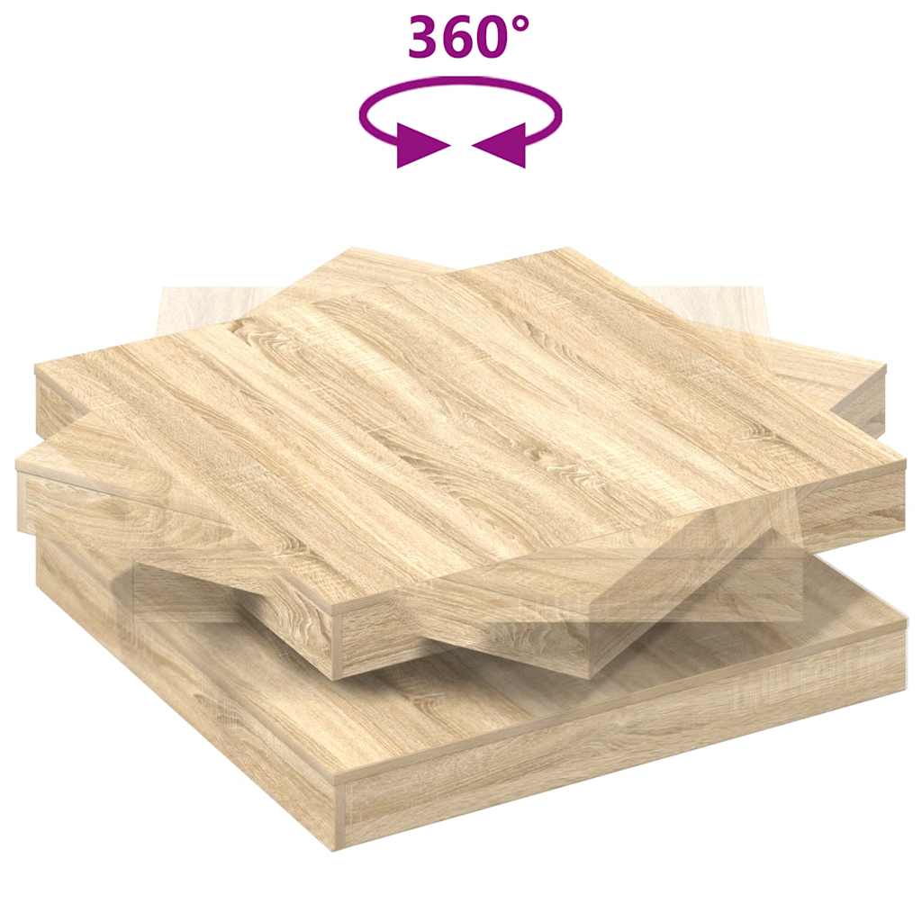 Salongbord Sofabord Sonoma Eik 360-graders roterbart 90x90x34,5 cm