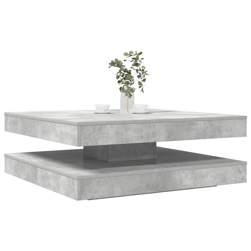 Salongbord Sofabord Betonggrå 360-graders roterbart 90x90x34,5 cm