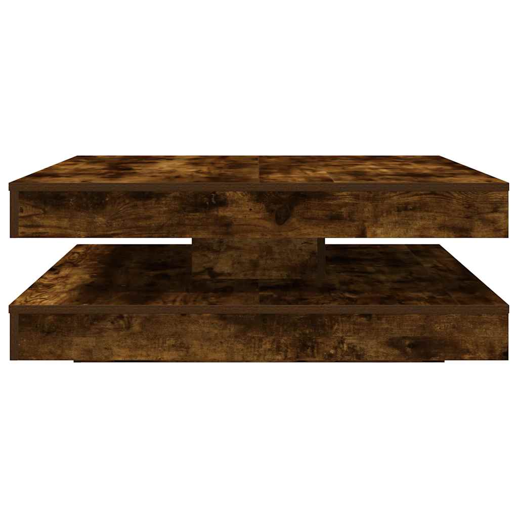Salongbord Sofabord Røkt Eik 360-graders roterbart Røkt Eik 90x90x34,5 cm