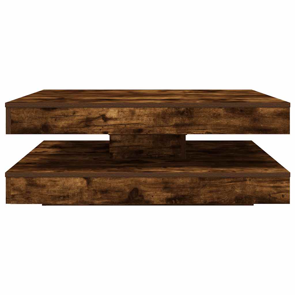 Salongbord Sofabord Røkt Eik 360-graders roterbart Røkt Eik 90x90x34,5 cm
