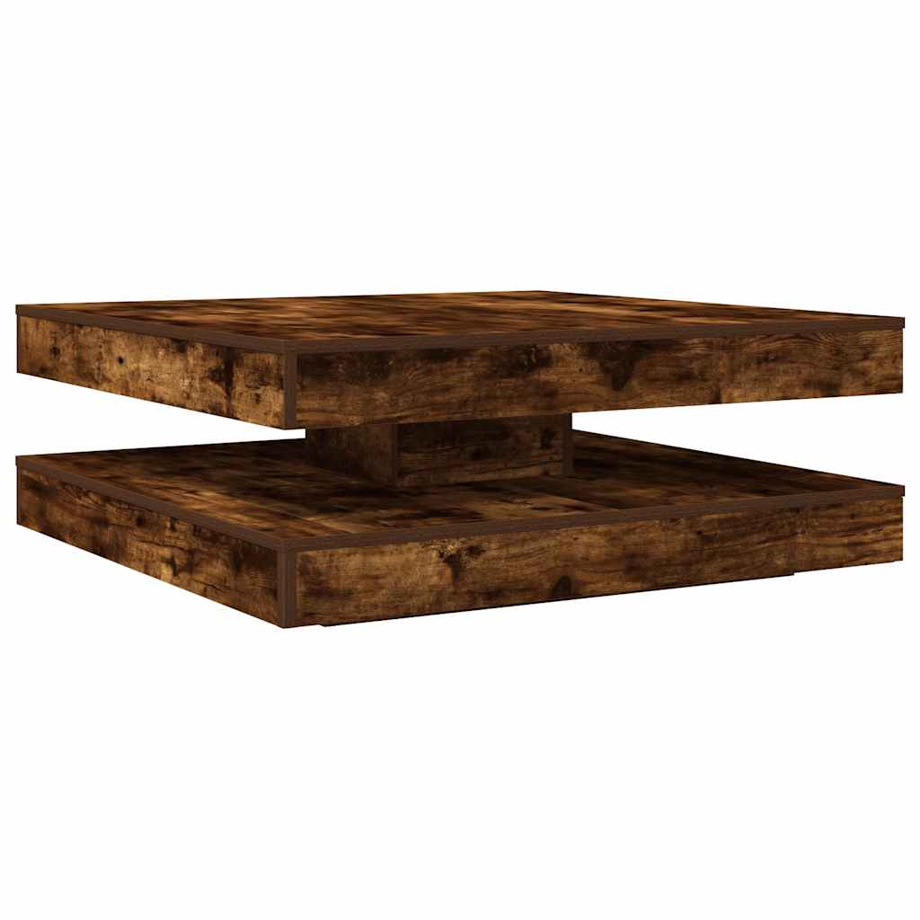 Salongbord Sofabord Røkt Eik 360-graders roterbart Røkt Eik 90x90x34,5 cm