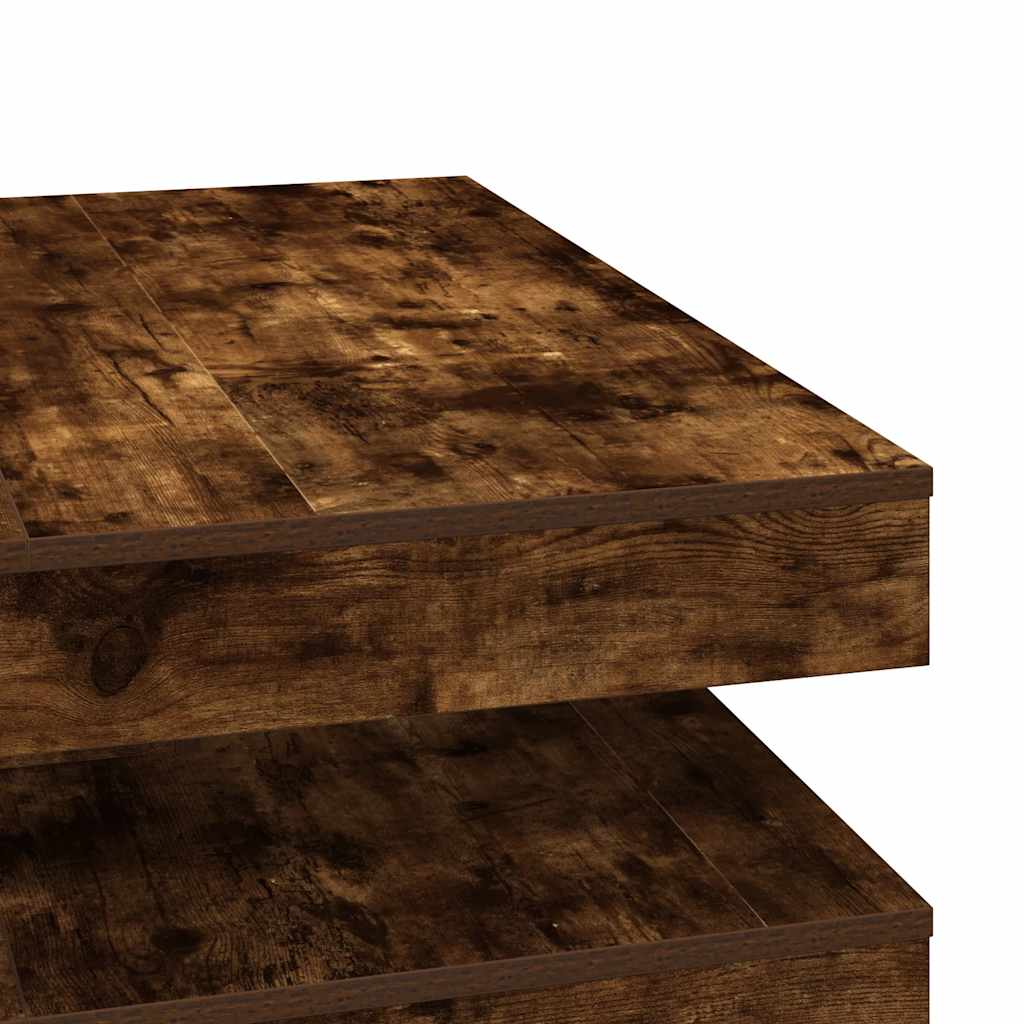 Salongbord Sofabord Røkt Eik 360-graders roterbart Røkt Eik 90x90x34,5 cm