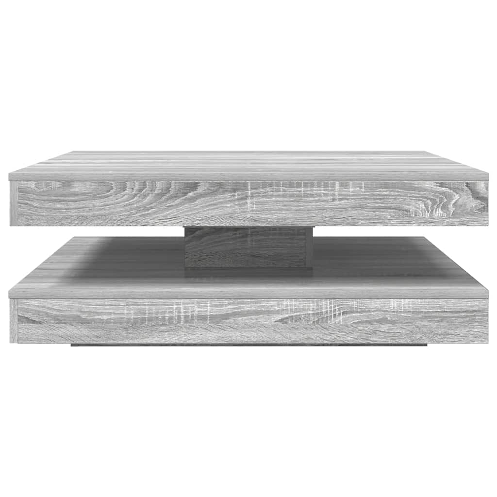 Salongbord Sofabord Sonoma Grå 360-graders roterbart 90x90x34,5 cm