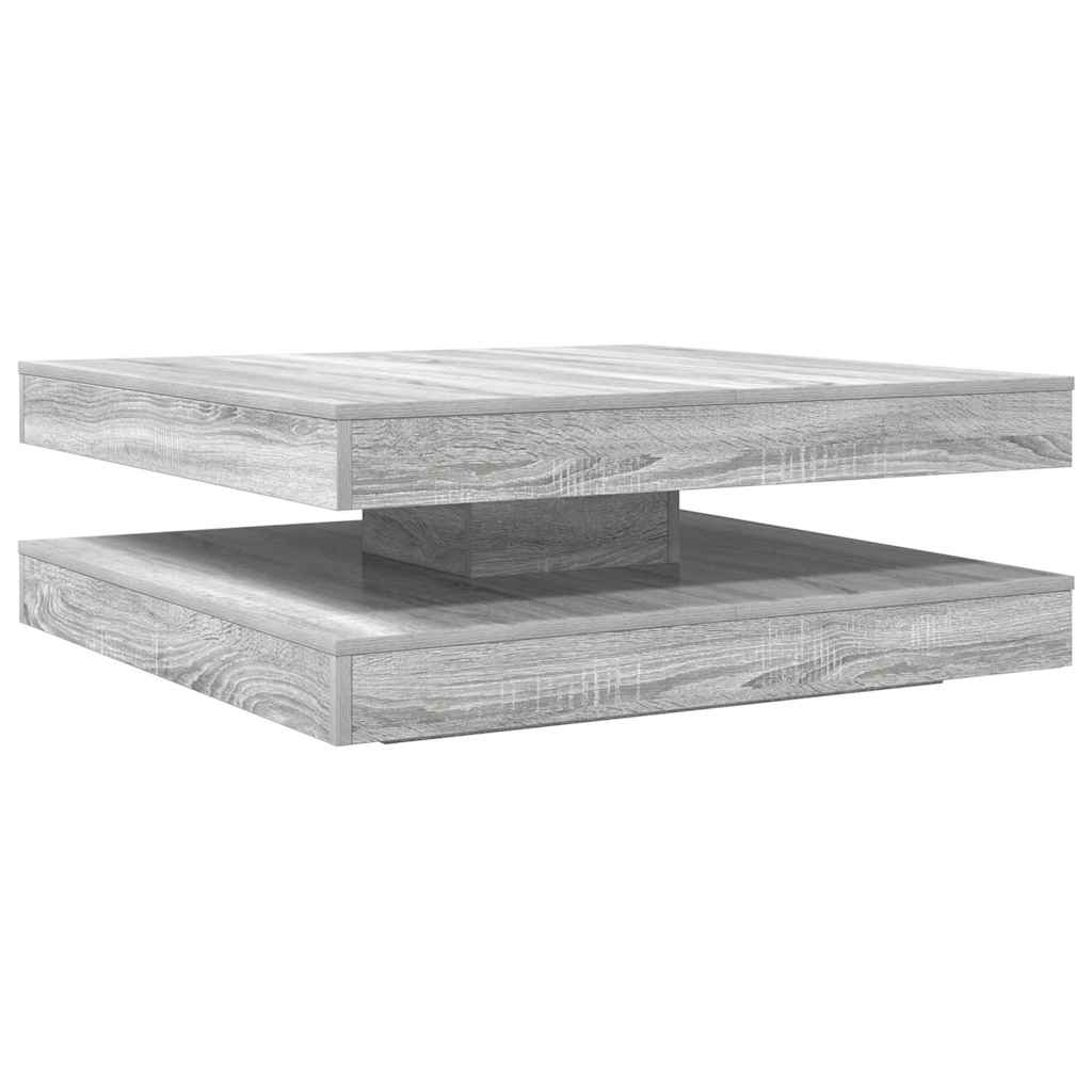 Salongbord Sofabord Sonoma Grå 360-graders roterbart 90x90x34,5 cm