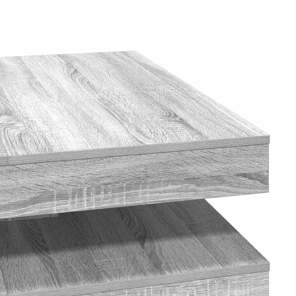 Salongbord Sofabord Sonoma Grå 360-graders roterbart 90x90x34,5 cm