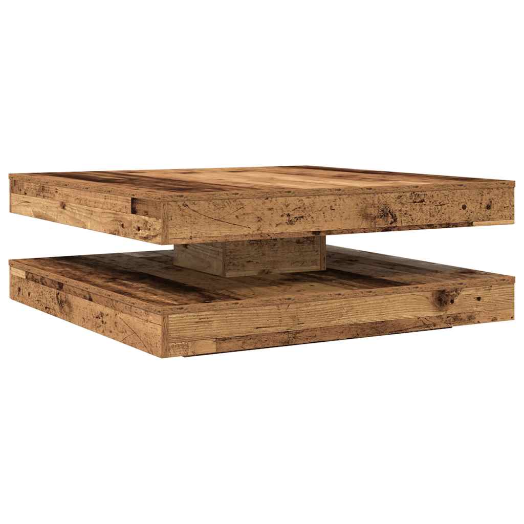 Salongbord Sofabord Gammelt Tre 360-graders roterbart 90x90x34,5 cm