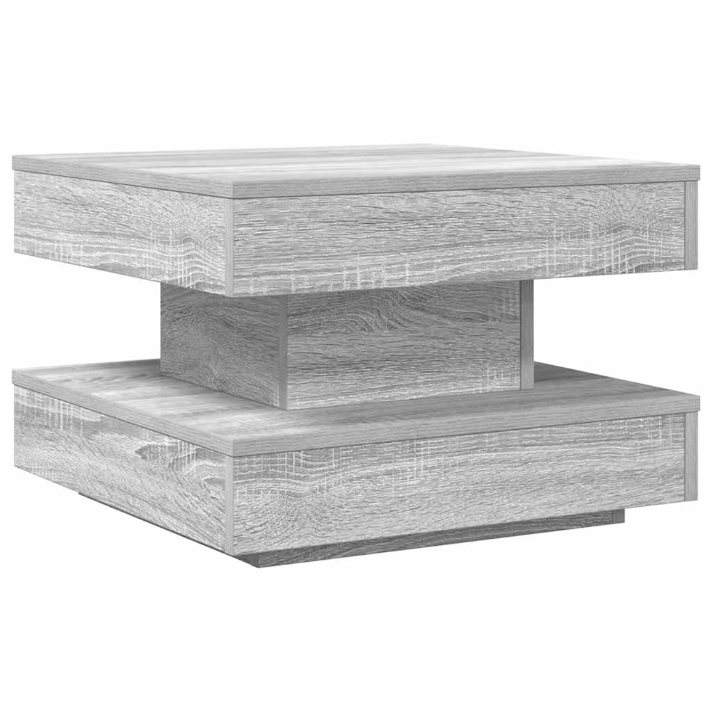 Salongbord Sofabord Sonoma Grå 360-graders roterbart 50x50x34,5 cm