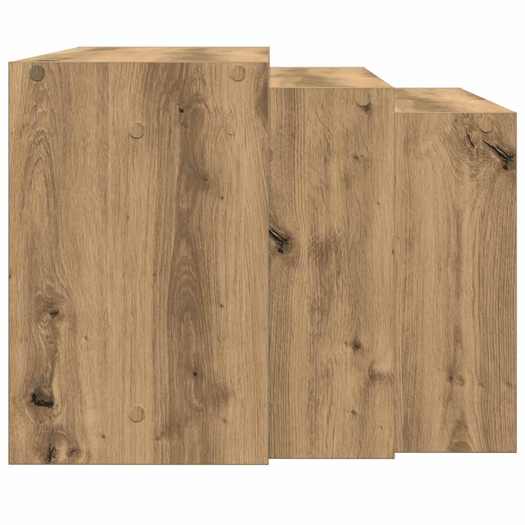 Stablebord 3 stk artisan eik konstruert tre