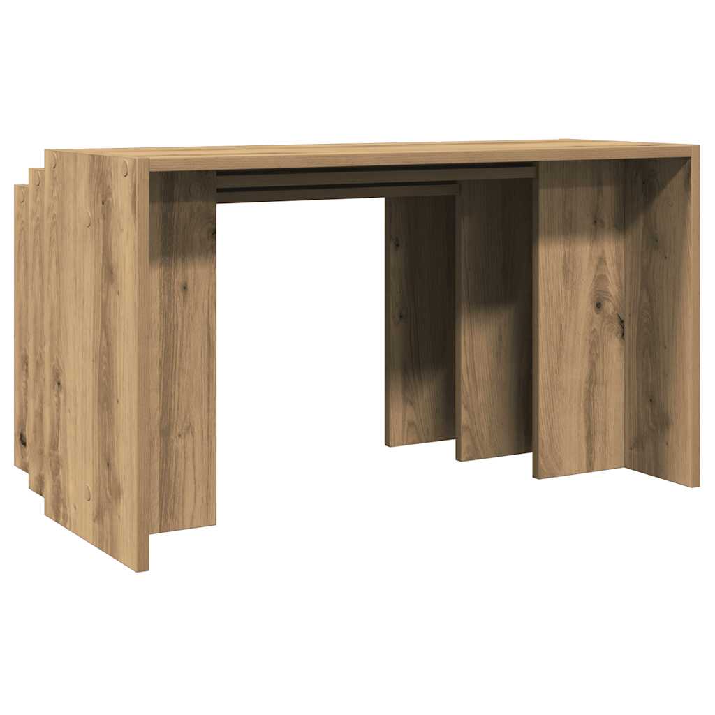 Stablebord 3 stk artisan eik konstruert tre