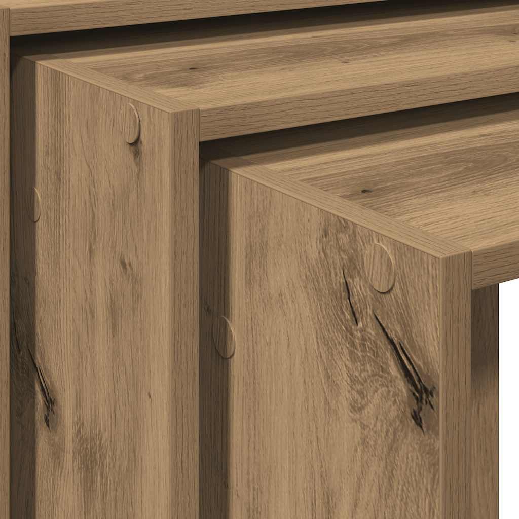 Stablebord 3 stk artisan eik konstruert tre