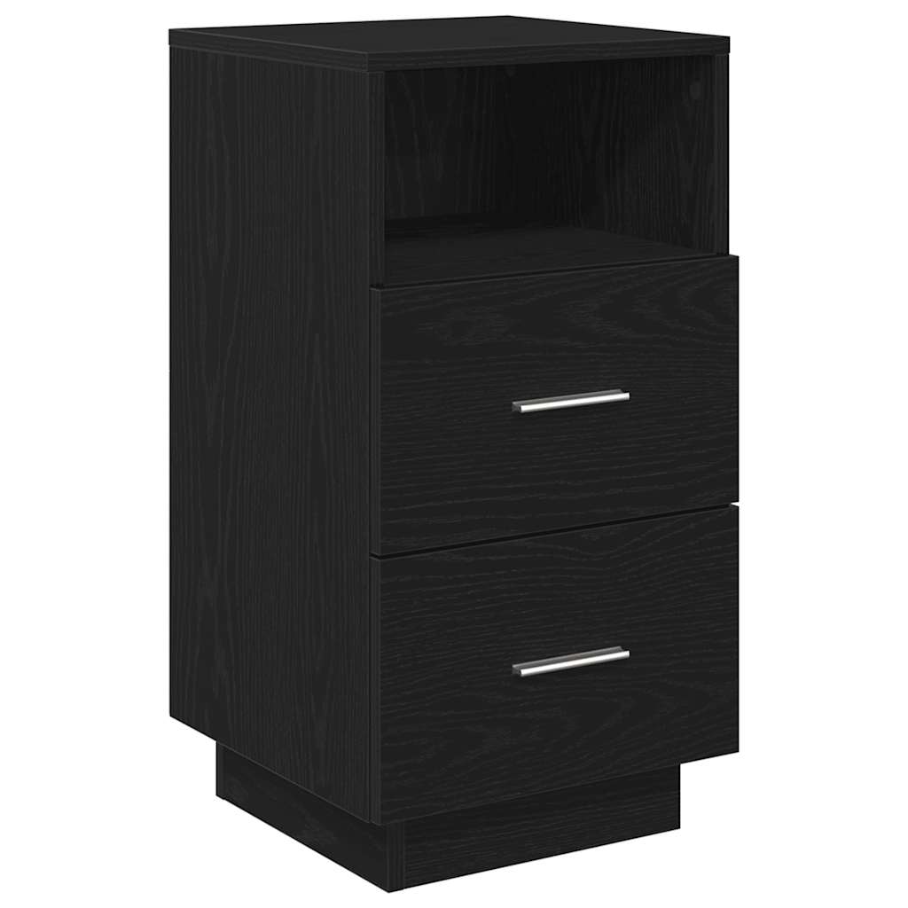 Nattbord Sengbord Svart med 2 skuffer 36x36x68 cm