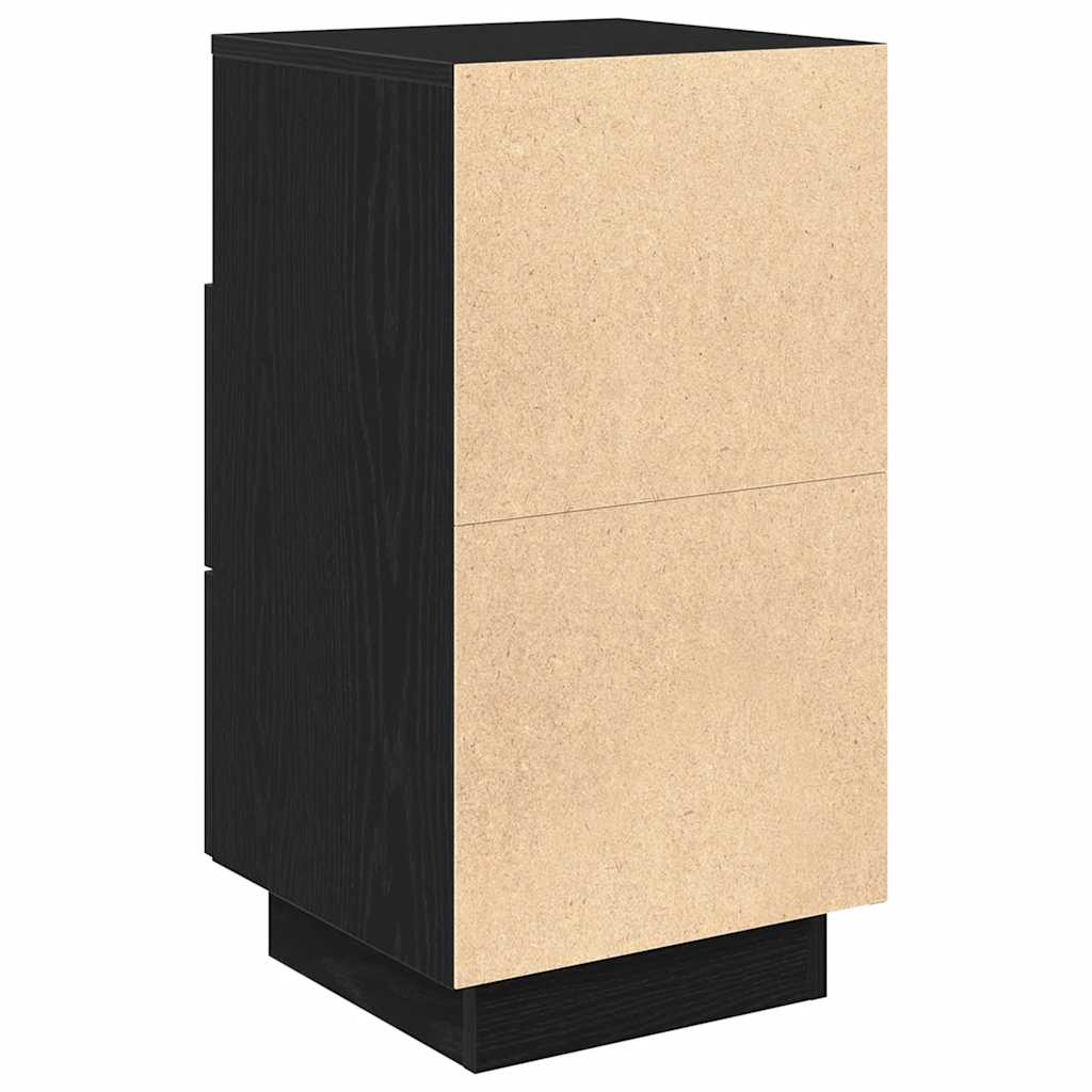 Nattbord Sengbord Svart med 2 skuffer 36x36x68 cm