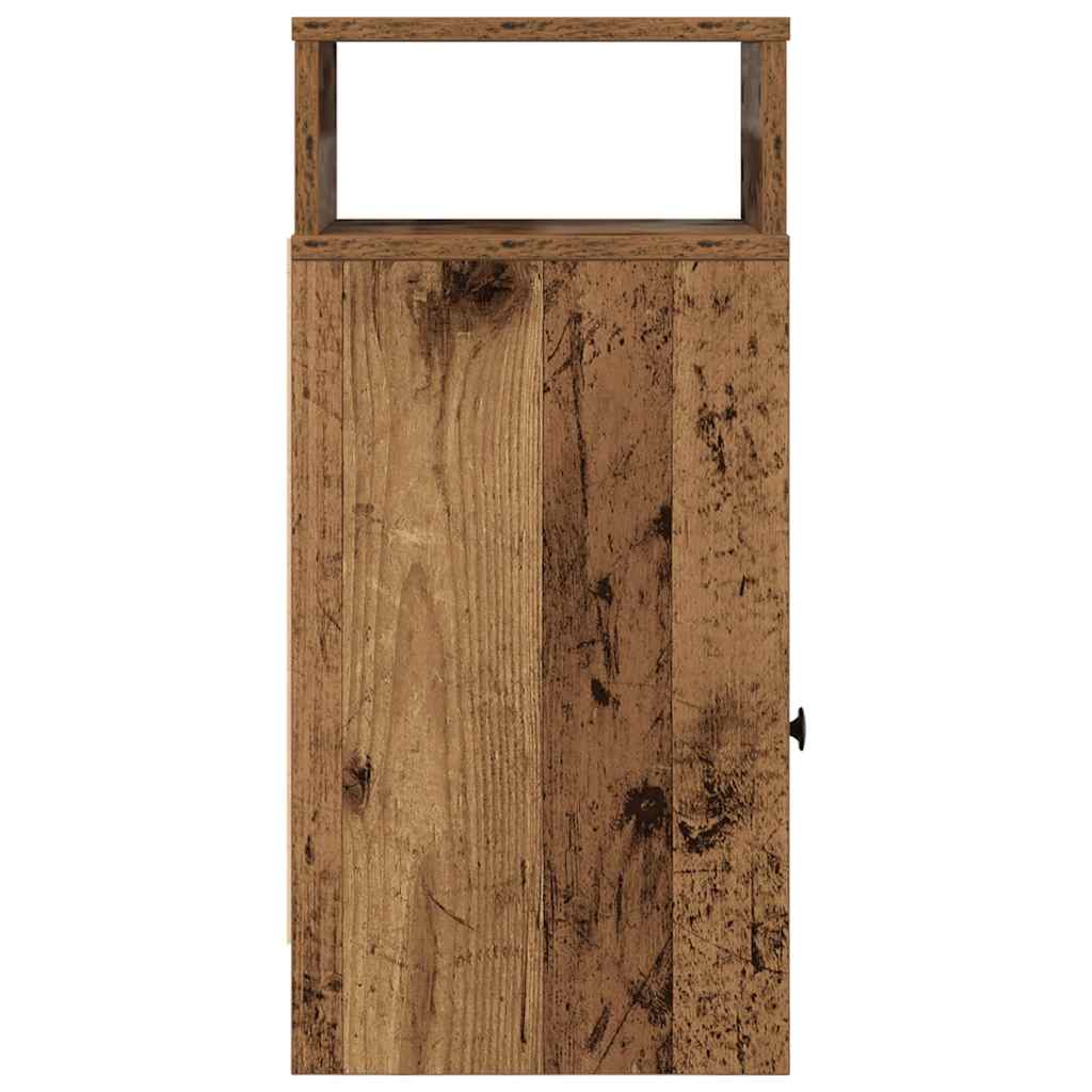 Nattbord med skuff gammelt tre 25x31x66 cm