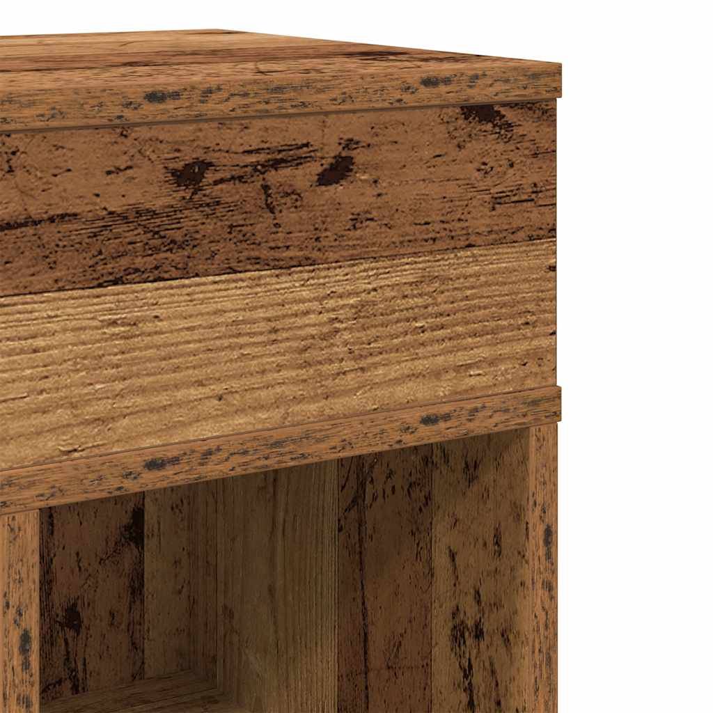 Nattbord med skuff gammelt tre 25x31x66 cm