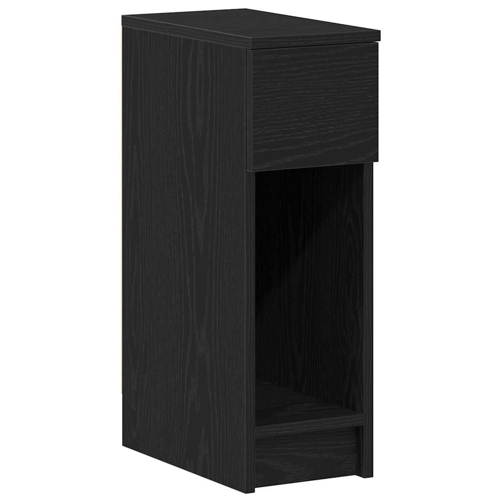 Nattbord Sengbord Svart Eik med skuff 20x36x60 cm
