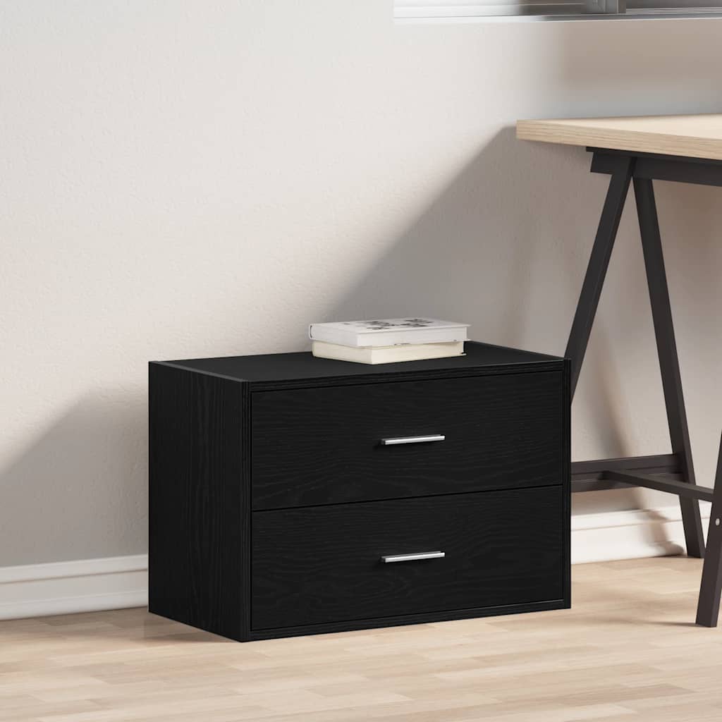 Kommode Sort Eik med 2 skuffer 60x31x40 cm