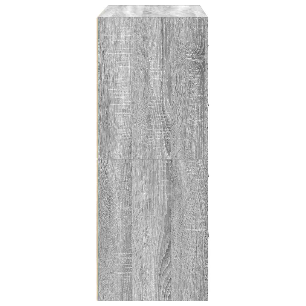 Skap med 2 skuffer 2 stk grå eik 60x31x40 cm konstruert tre