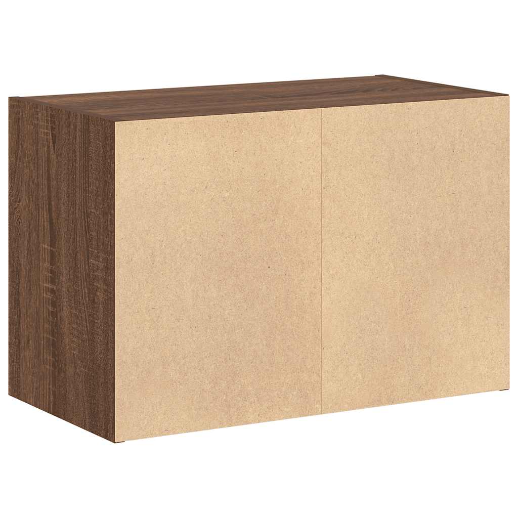 Skap med 2 skuffer brun eik 60x31x40 cm konstruert tre