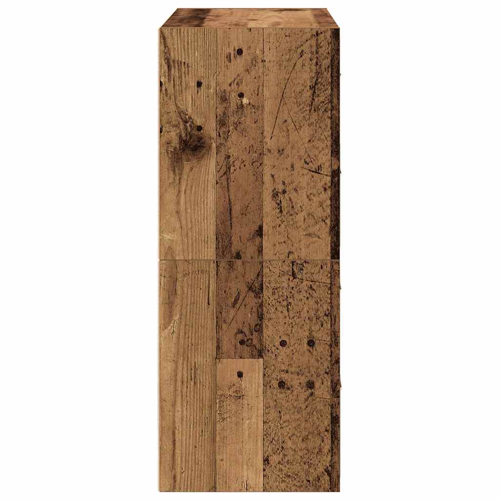 Skap med 2 skuffer 2 stk gammelt tre 60x31x40 cm konstruert tre
