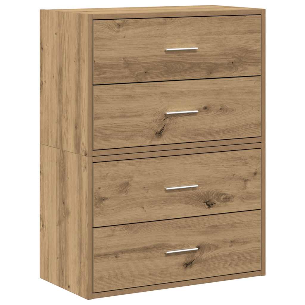 Skap med 2 skuffer 2 stk artisan eik 60x31x40 cm konstruert tre
