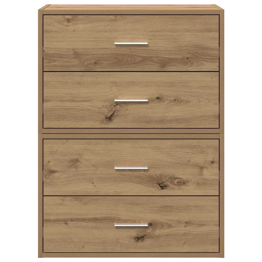Skap med 2 skuffer 2 stk artisan eik 60x31x40 cm konstruert tre